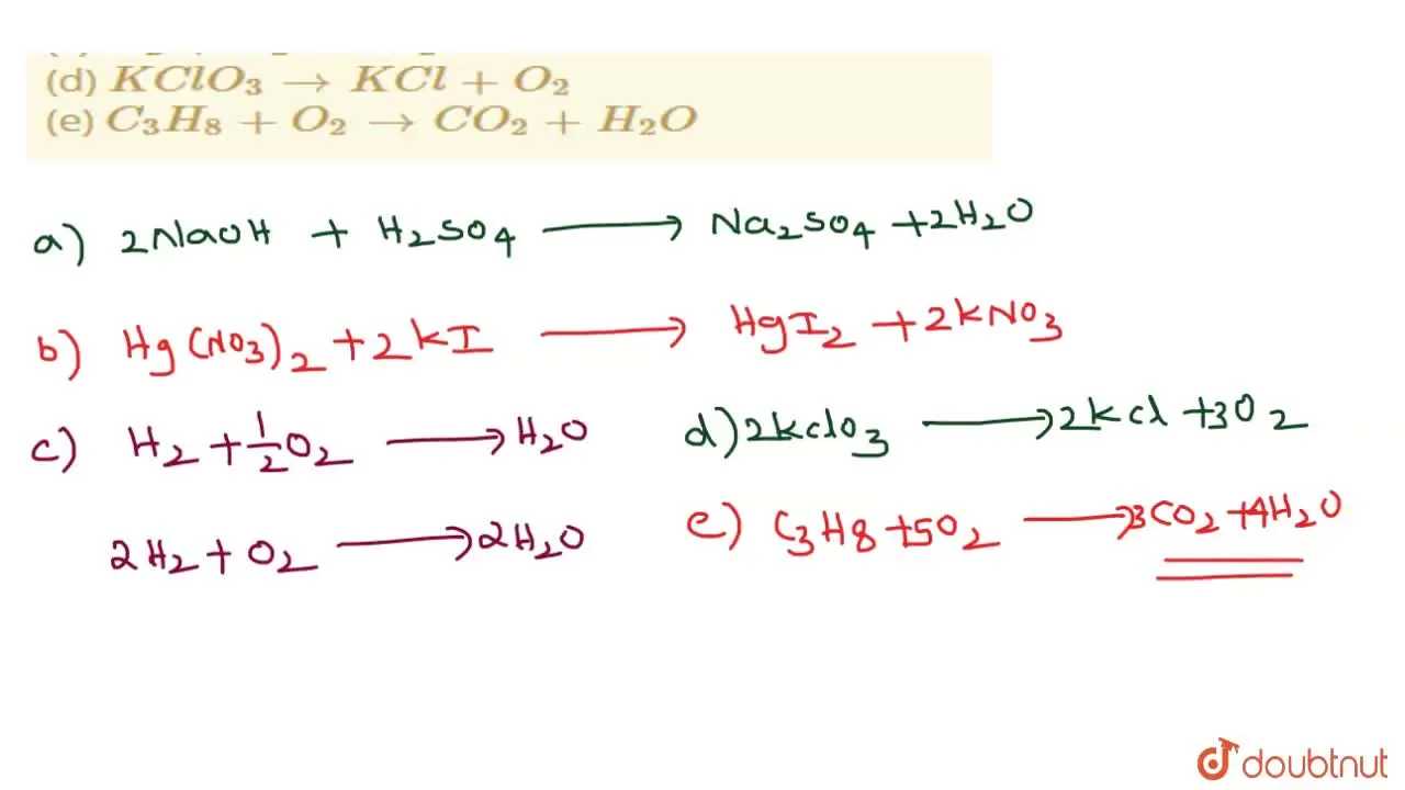 Telugu Balance The Following Chemical Equations AS1 A NaOH