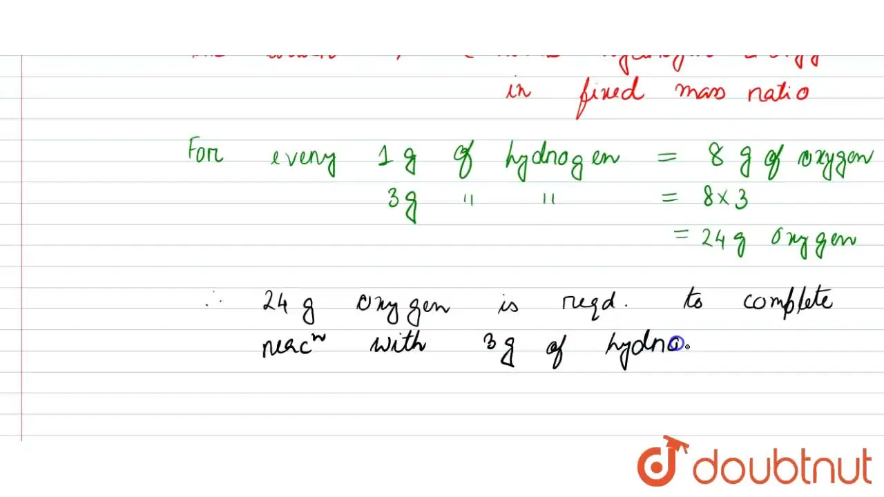 Assamese Hydrogen And Oxygen Combine In The Ratio Of By Mass To