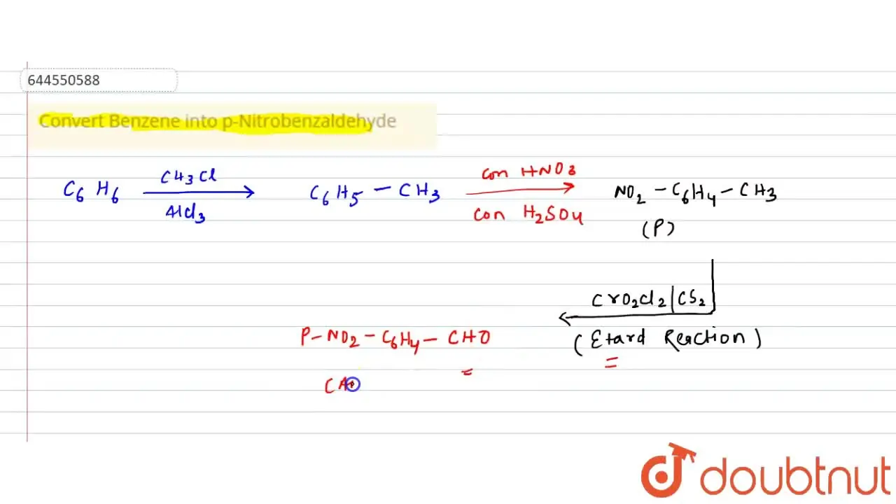 Convert Benzene Into P Nitrobenzaldehyde