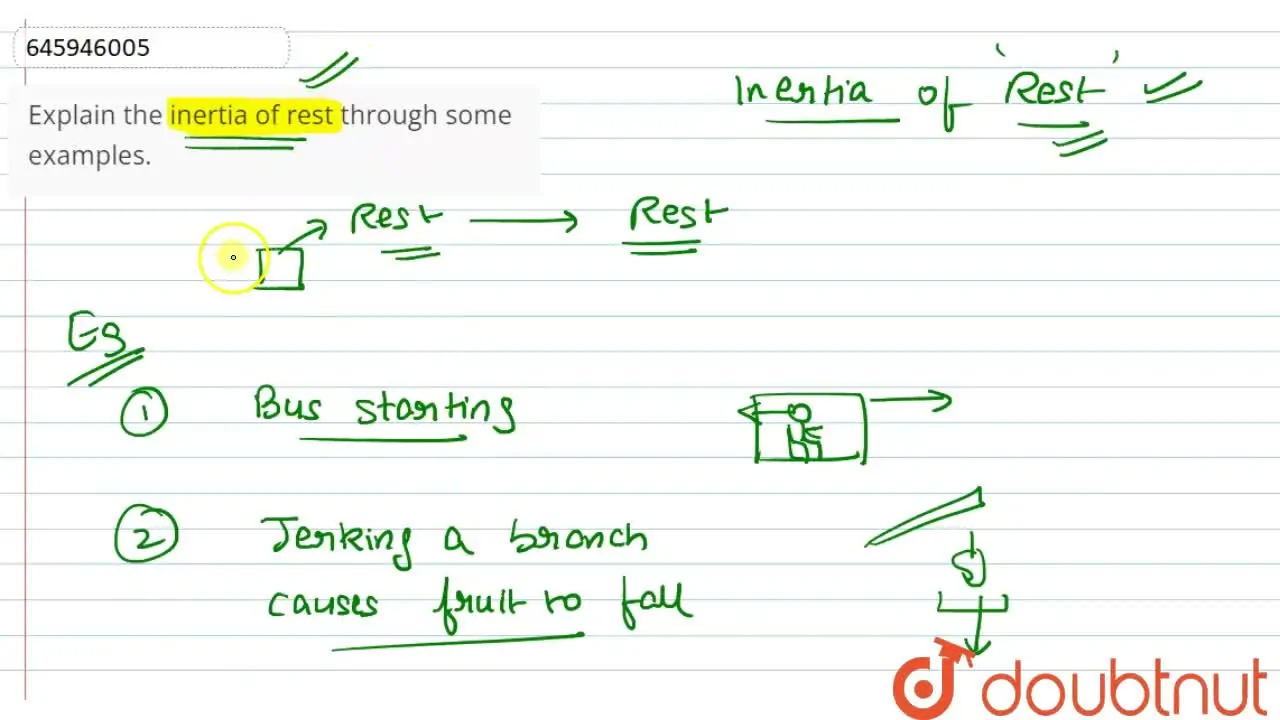 Explain The Inertia Of Rest Through Some Examples