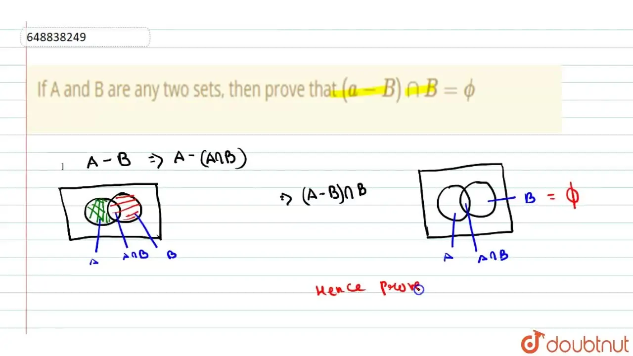 Punjabi If A And B Are Any Two Sets Then Prove That A B NnB Phi