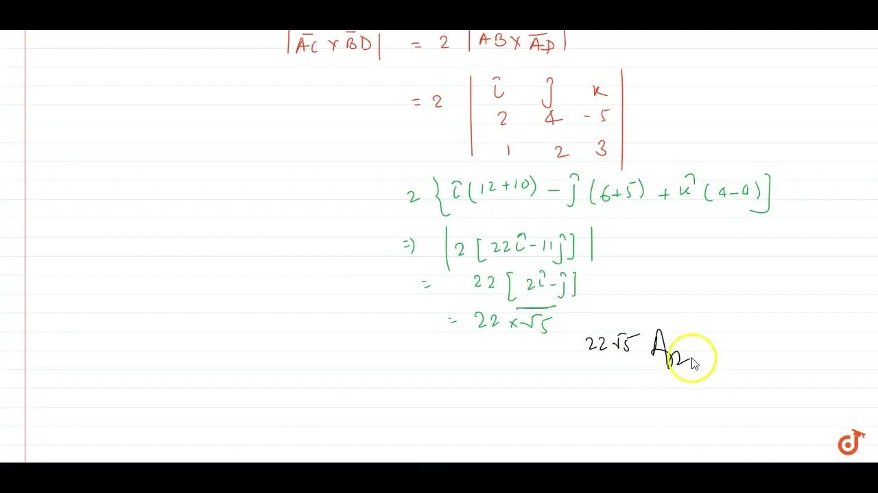 Two Adjacent Sides Of A Parallelogram A B C D Are Hat I Hat J