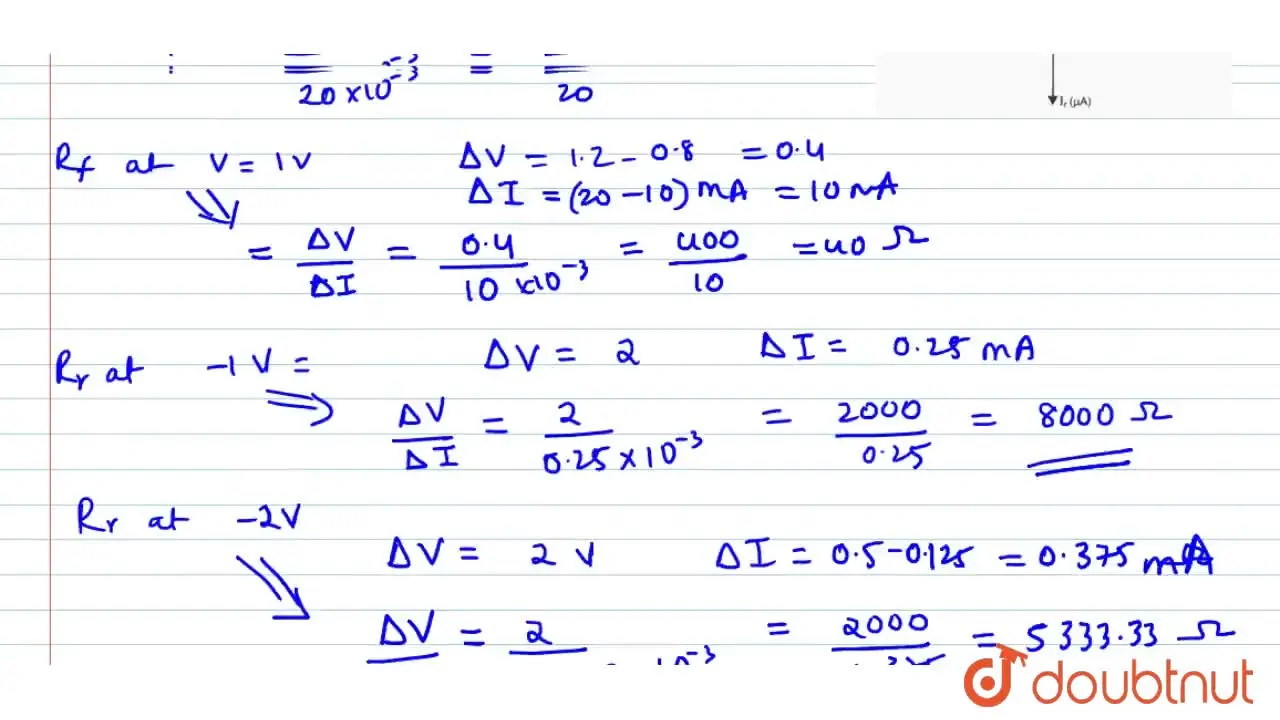 The V I Characteristics Of A Silicon Diode Is Given In Fig Calculate