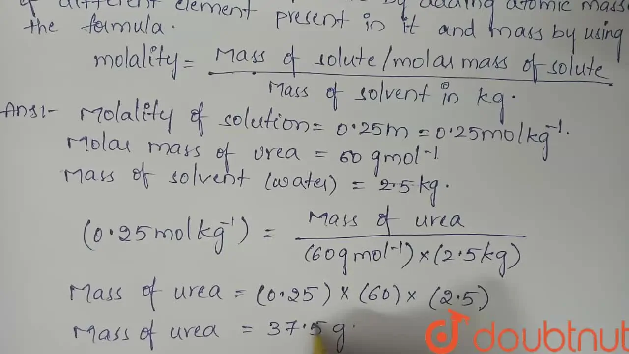 Telugu Calculate The Mass Of Urea Nh Conh Required In Mak