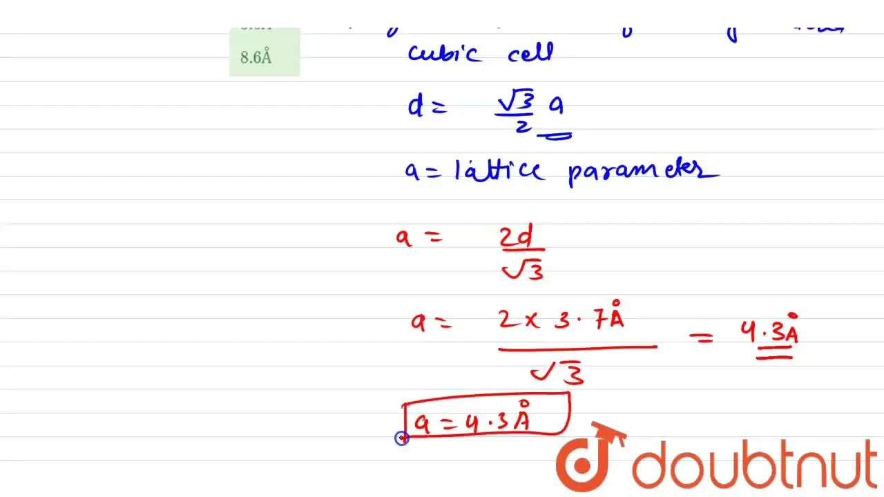 Sodium Has Body Centred Packing Distance Between Two Nearest Atoms Is