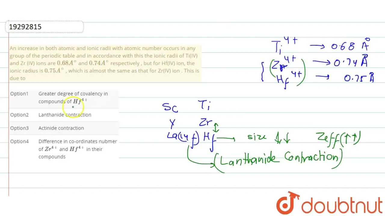 Actinide Contraction