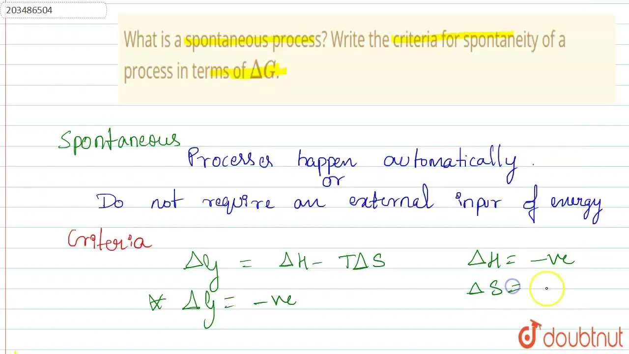 Kannada What Is A Spontaneous Process Write The Criteria For Sponta