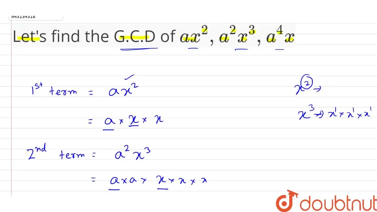 Bengali Let S Find The G C D Of Ax 2 A 2x 3 A 4x