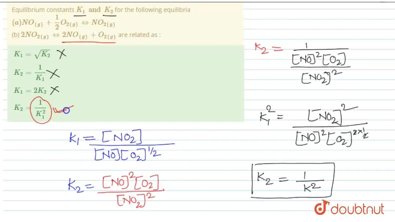 Kannada Equilibrium Constants K1 And K2 For The Following Equilibria