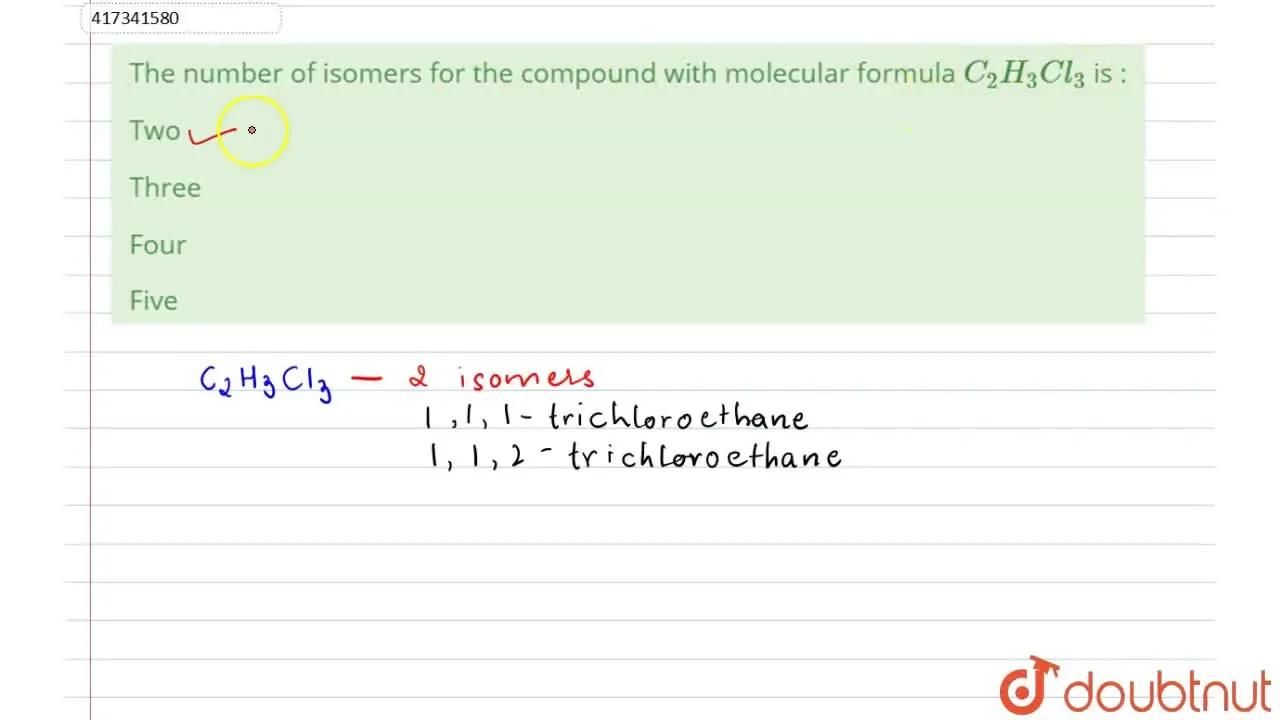 Kannada The Number Of Isomers For The Compound With Molecular Formul