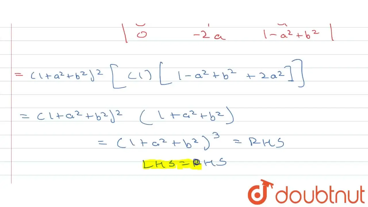 Using The Property Of Determinants Andd Without Expanding In Following