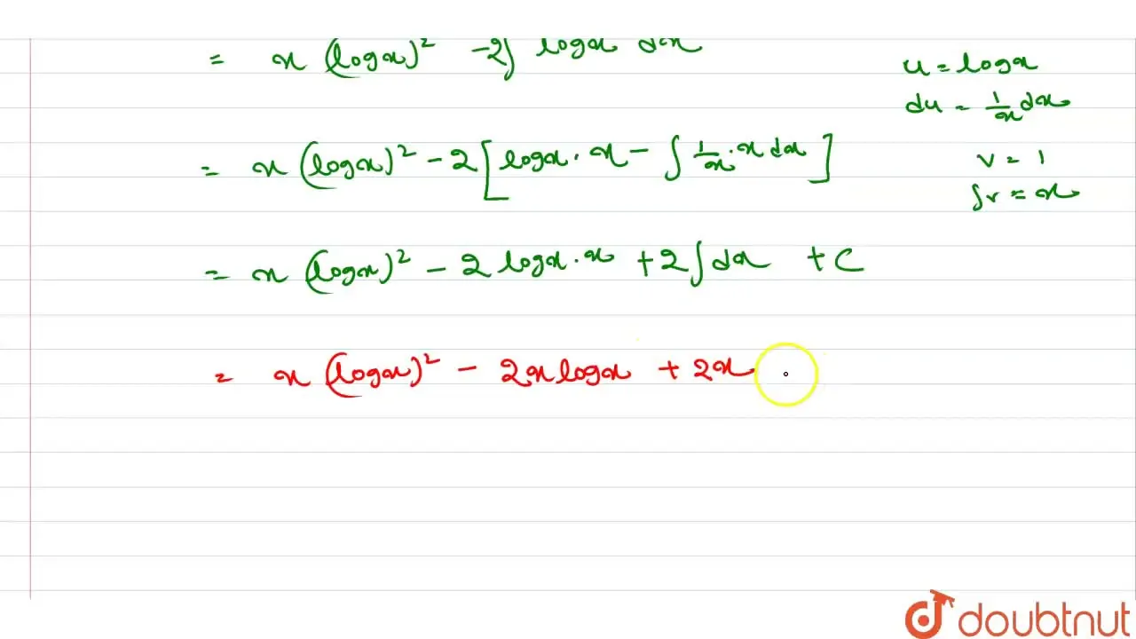 Odia Evaluate Int Log X Dx