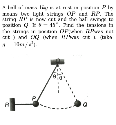 A Ball Of Mass 1kg Is At Rest In Position P By Means Two Light