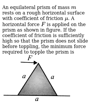 An Equilateral Prism Of Mass M Rests On A Rough Horizontal Surfa