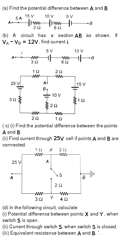 A Find The Potential Difference Between A And B Img Sr