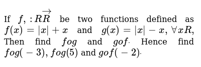 If F G R R Be Two Functions Defined As F X X X And G X