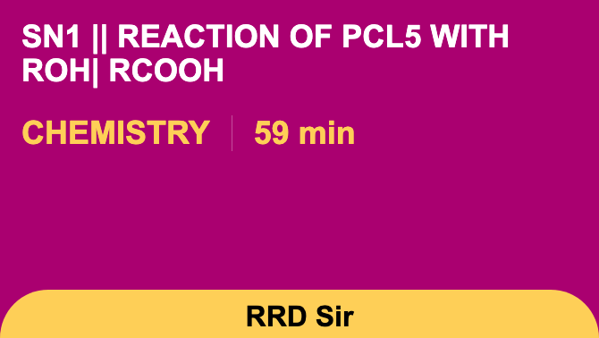 Sn1 Reaction Of Pcl5 With Roh Rcooh