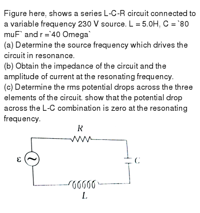 Figure Here Shows A Series L C R Circuit Connected To A Variable