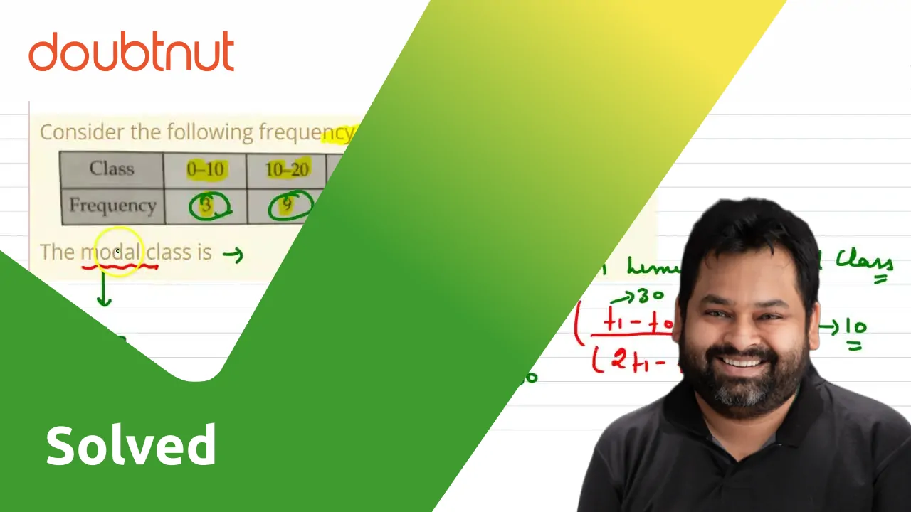 Consider the following frequency distribution the modal class is