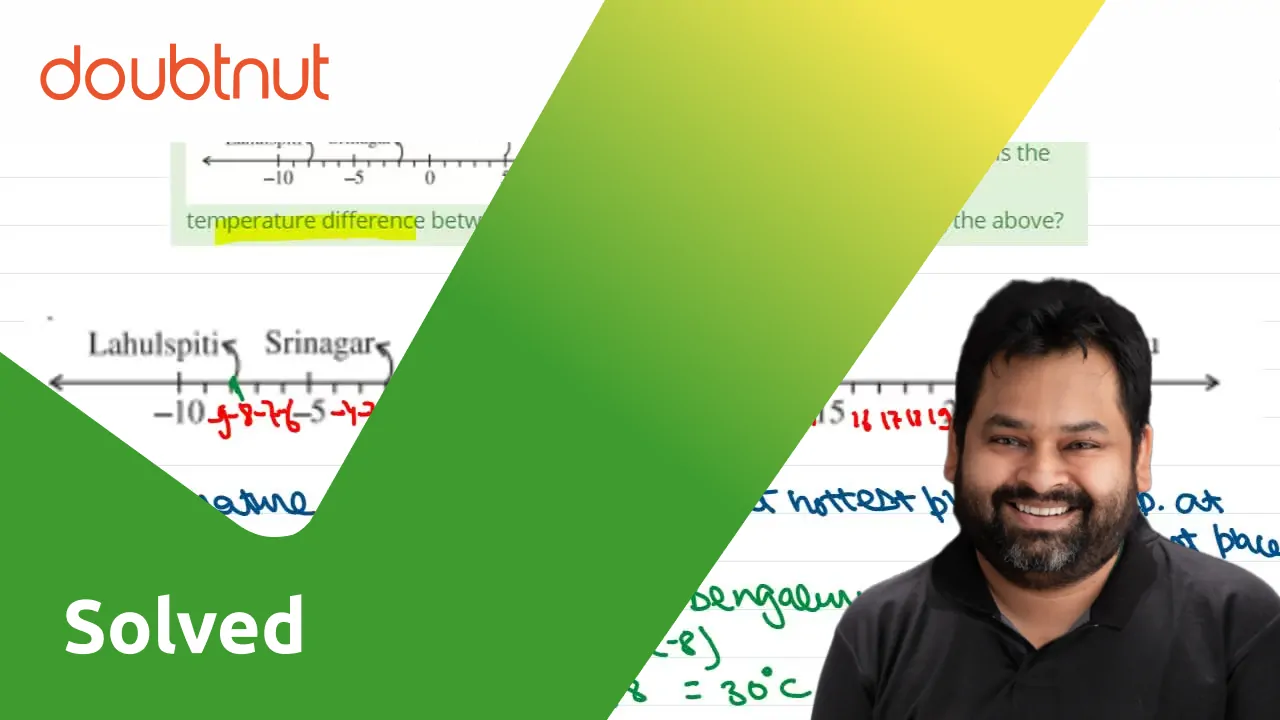 [Punjabi] Following number lines shows the temperature in degree celsi