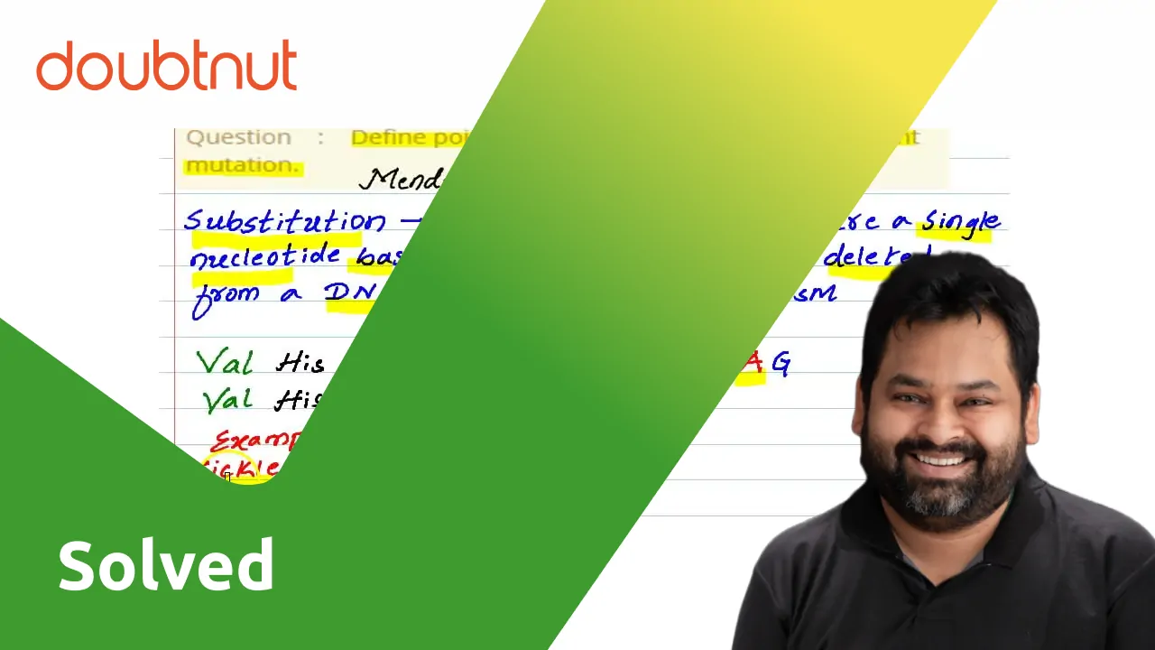  kannada solution define point mutation give an example for point mu