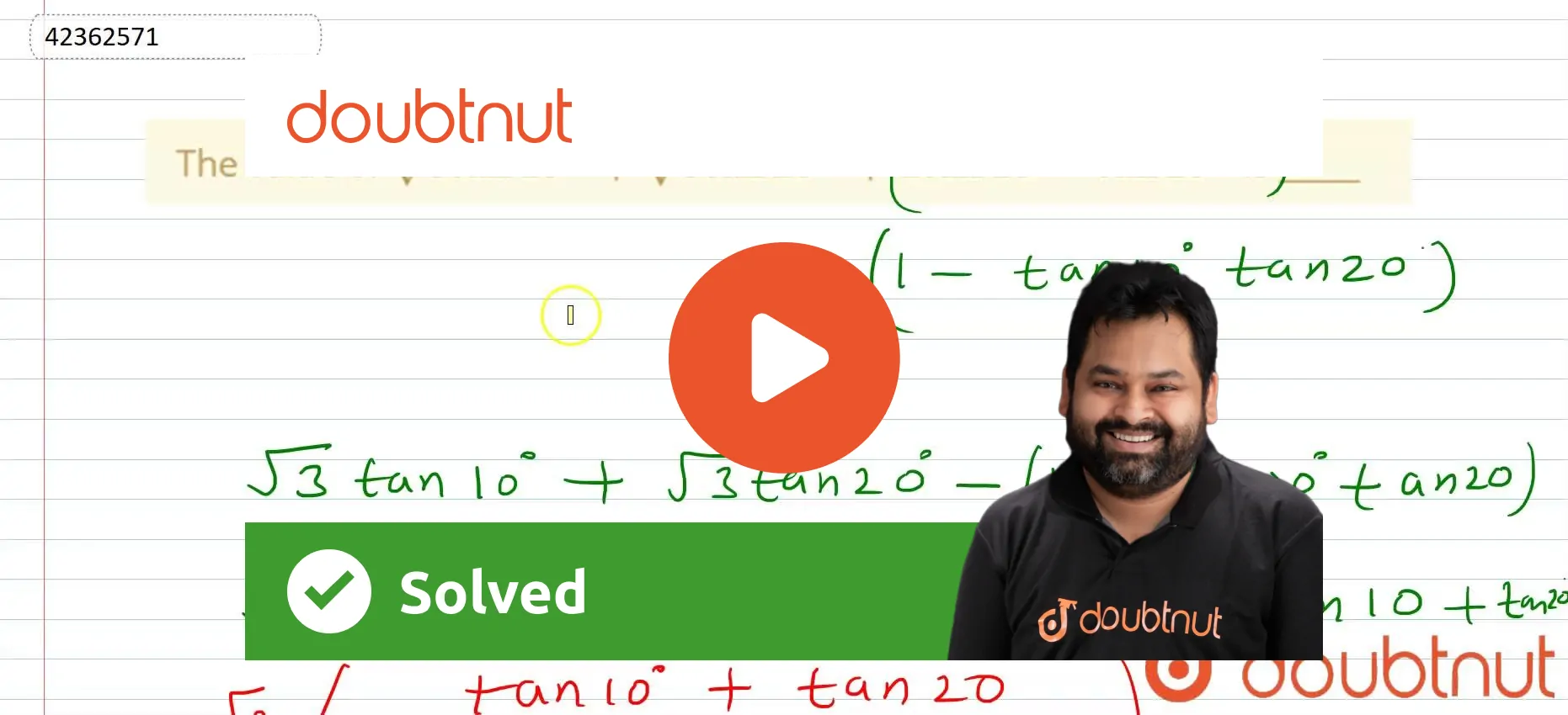 the-value-of-sqrt-3-tan10-sqrt-3-tan-20-1-tan-10-tan-20