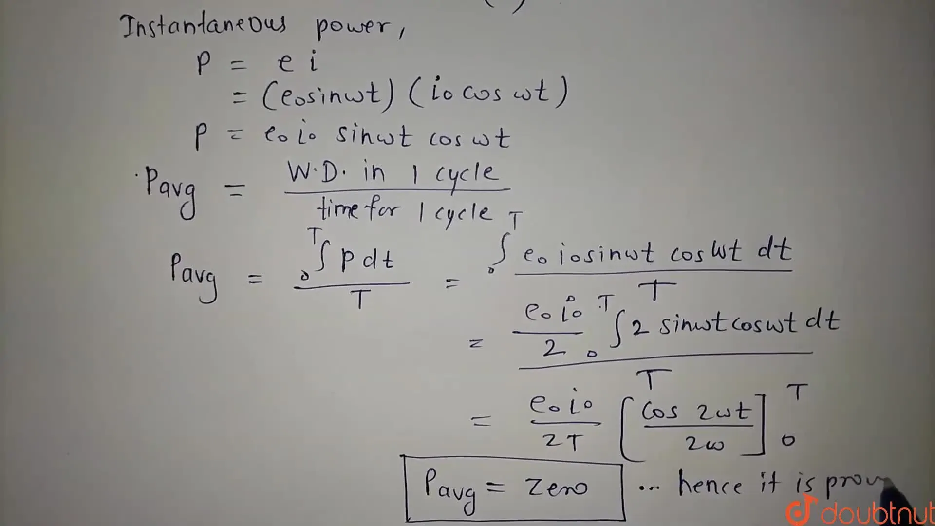 [Marathi] Show that the average power supplied to an ideal capacitor b