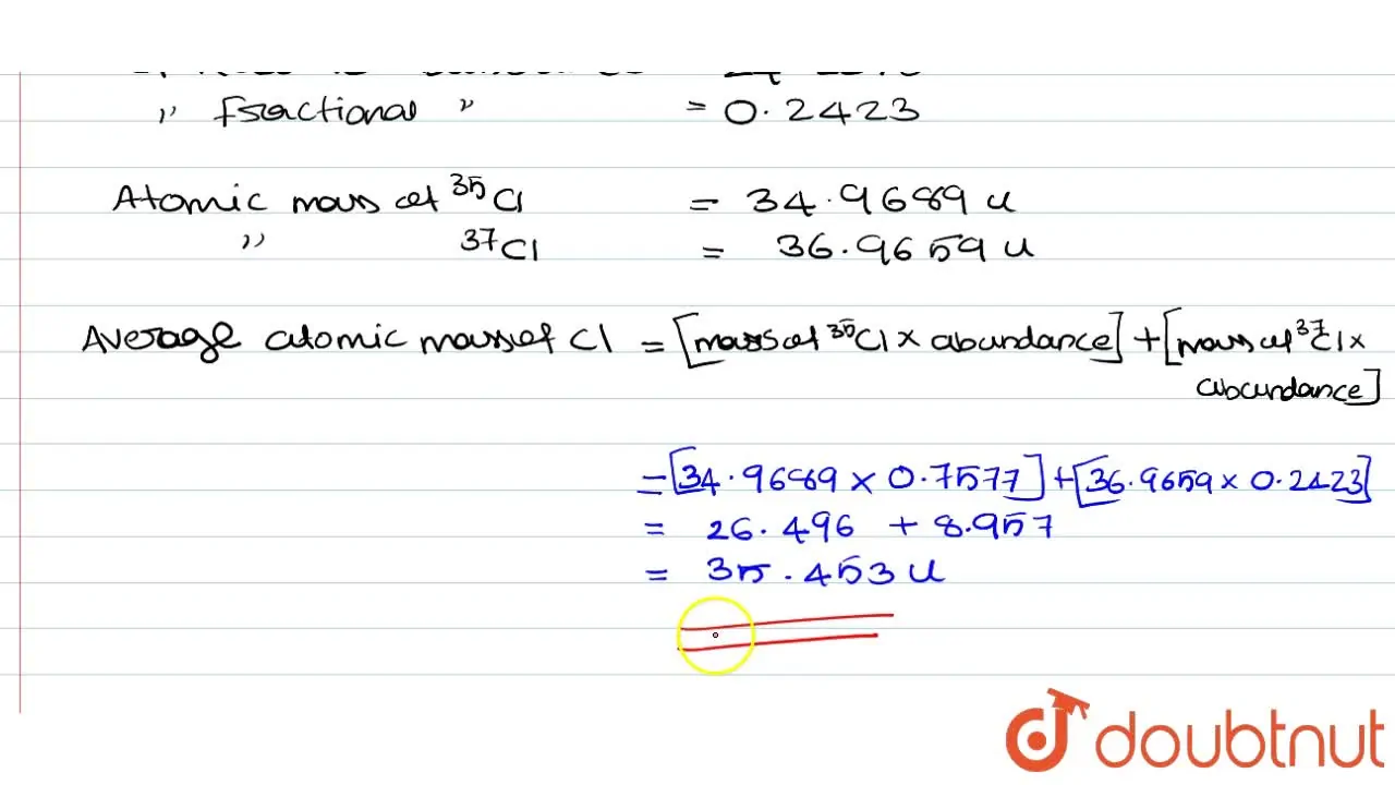 [Malayalam] Naturally occuring chlorine is a mixture of two isotopes.