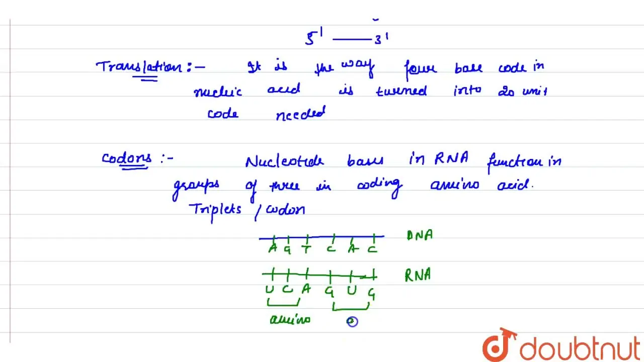Define the terms a. Gene , b. code, c. Transcription, d