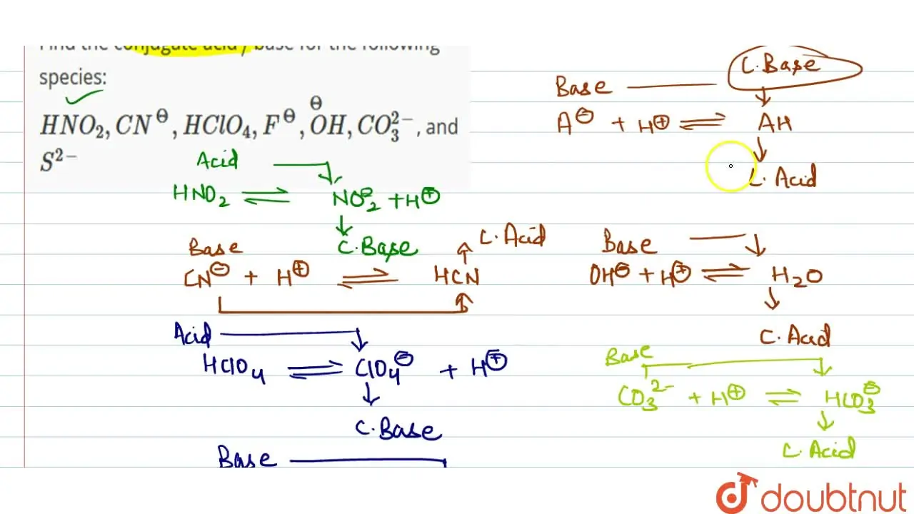 What is meant by the conjugate acidbase pair? Find the conjugate acid