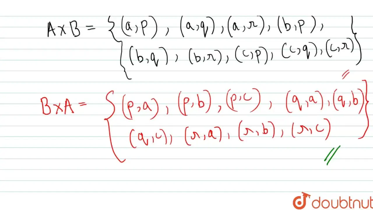 [Assamese] If A={a,b,c},B={p,q,r} Then Find AxxB And B Xx A.