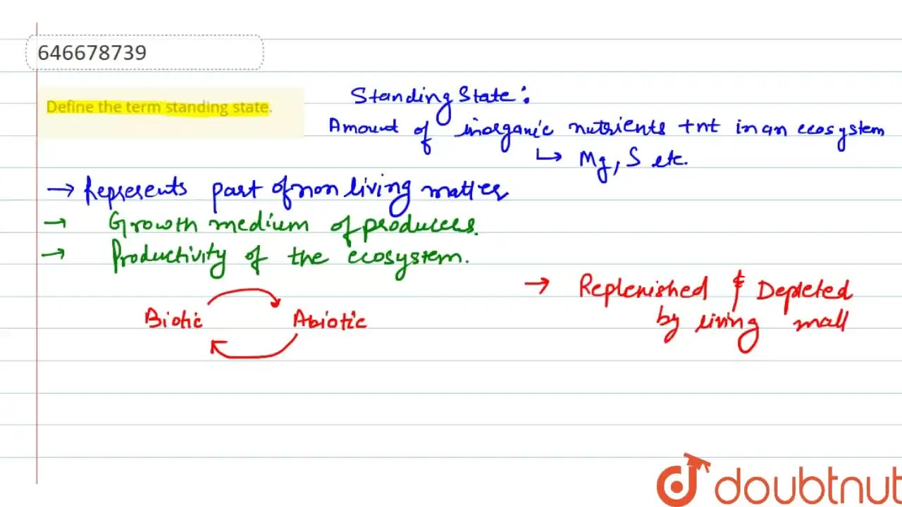 Define the term standing state.
