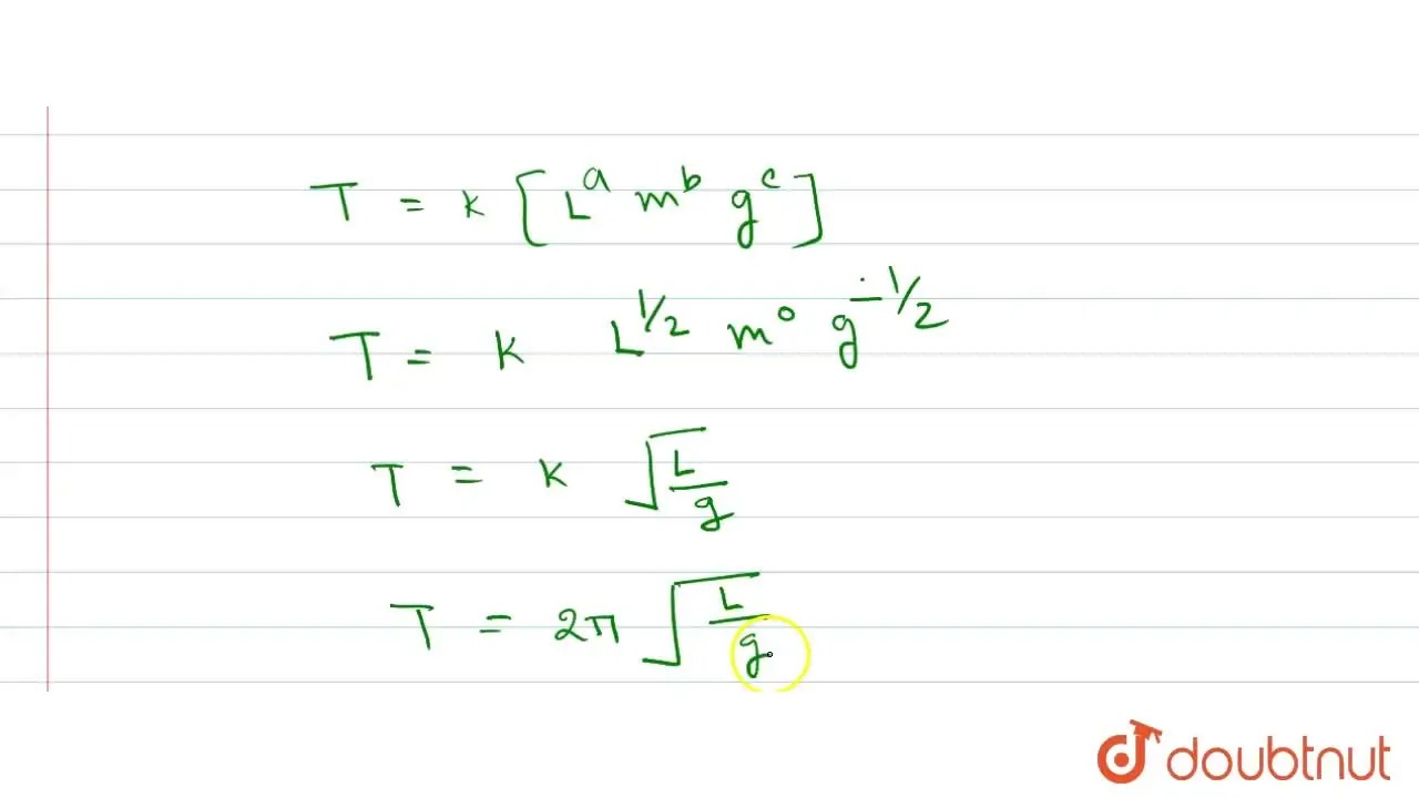 [Assamese] Establish the relation T = 2pi sqrt1//g for the time period