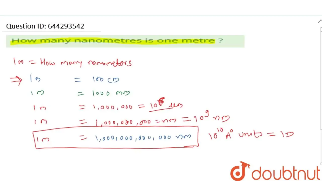 Marathi Solution How Many Nanometres Is One Metre marathi-solution-how-many-nanometres-is-one-metre