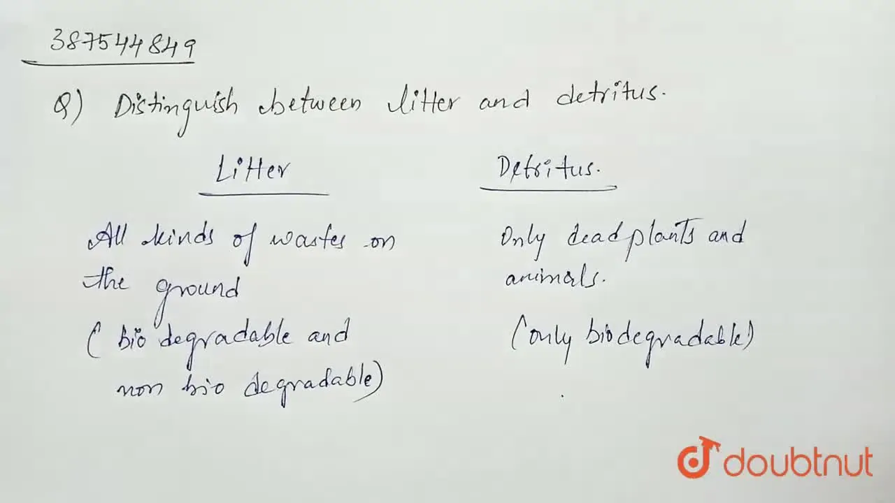 [Telugu Solution] Distinguish between Litter and detritus