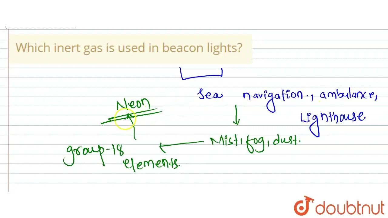[Odia] Which inert gas is used in beacon lights?