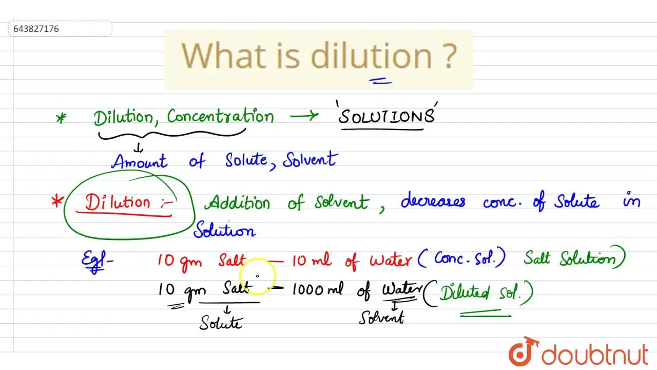 [Telugu] What is dilution
