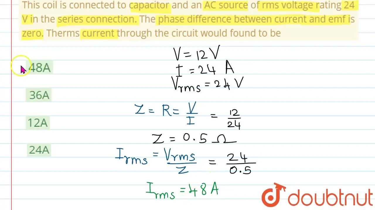 [Tamil] An inductor coil is connected to a 12 V battery and drawing a