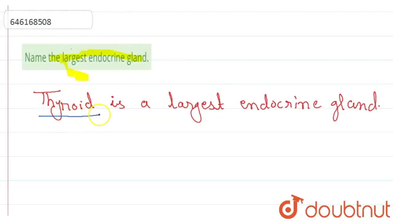 [Marathi Solution] Name the largest endocrine gland.