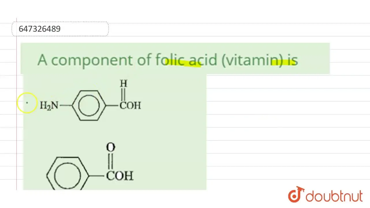 [Malayalam] A component of folic acid (vitamin) is