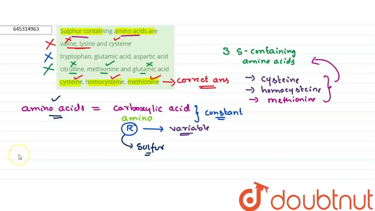 [Kannada] Sulphur containing amino acids are
