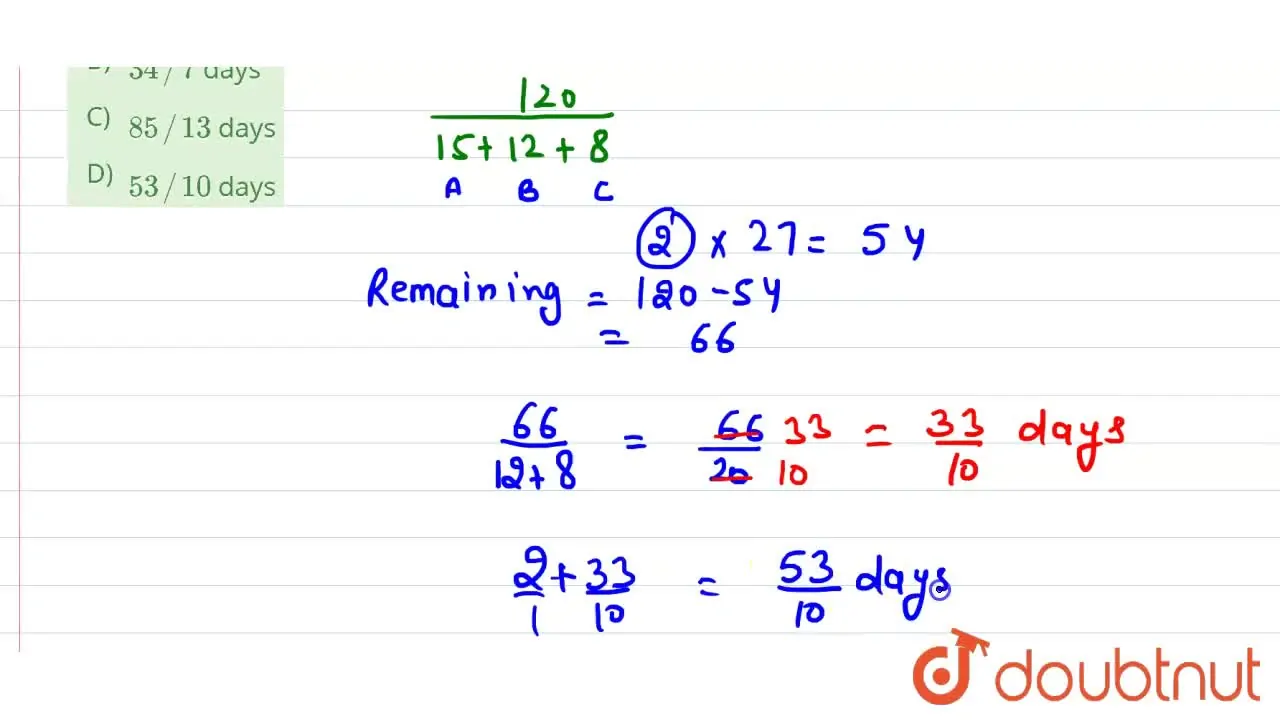 A,B,C Can Do A Piece Of Work Individually In 8 10 And 15 Days Respecti