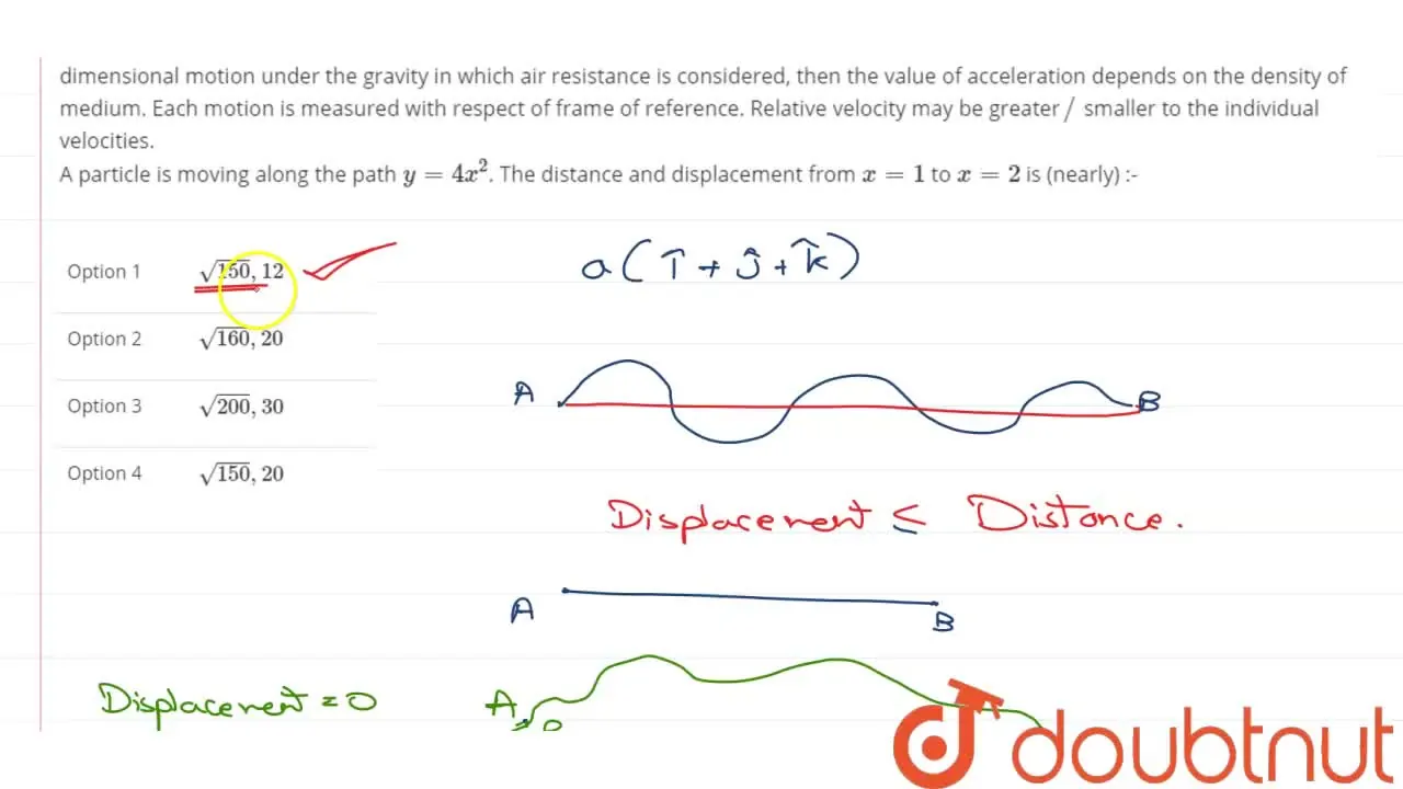 Distance is a scalar quantity. Displacement is a vector quqntity. The