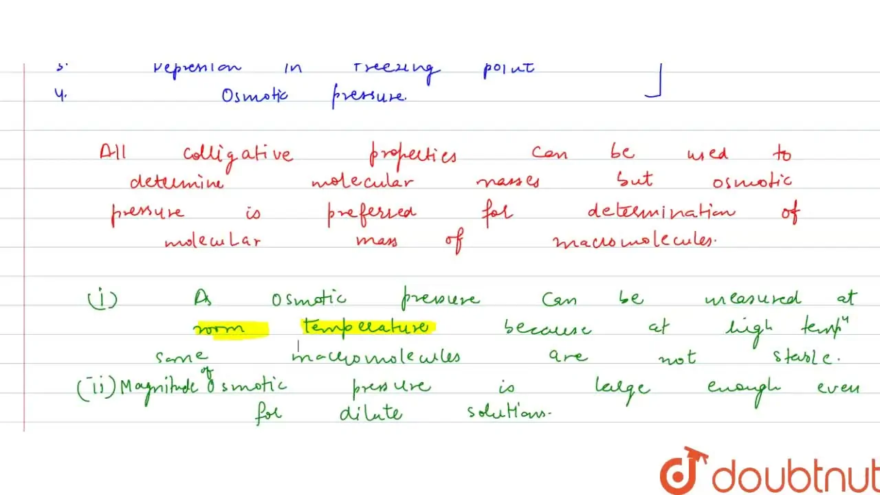 [Punjabi] Which colligative property is preferred for the molecular m