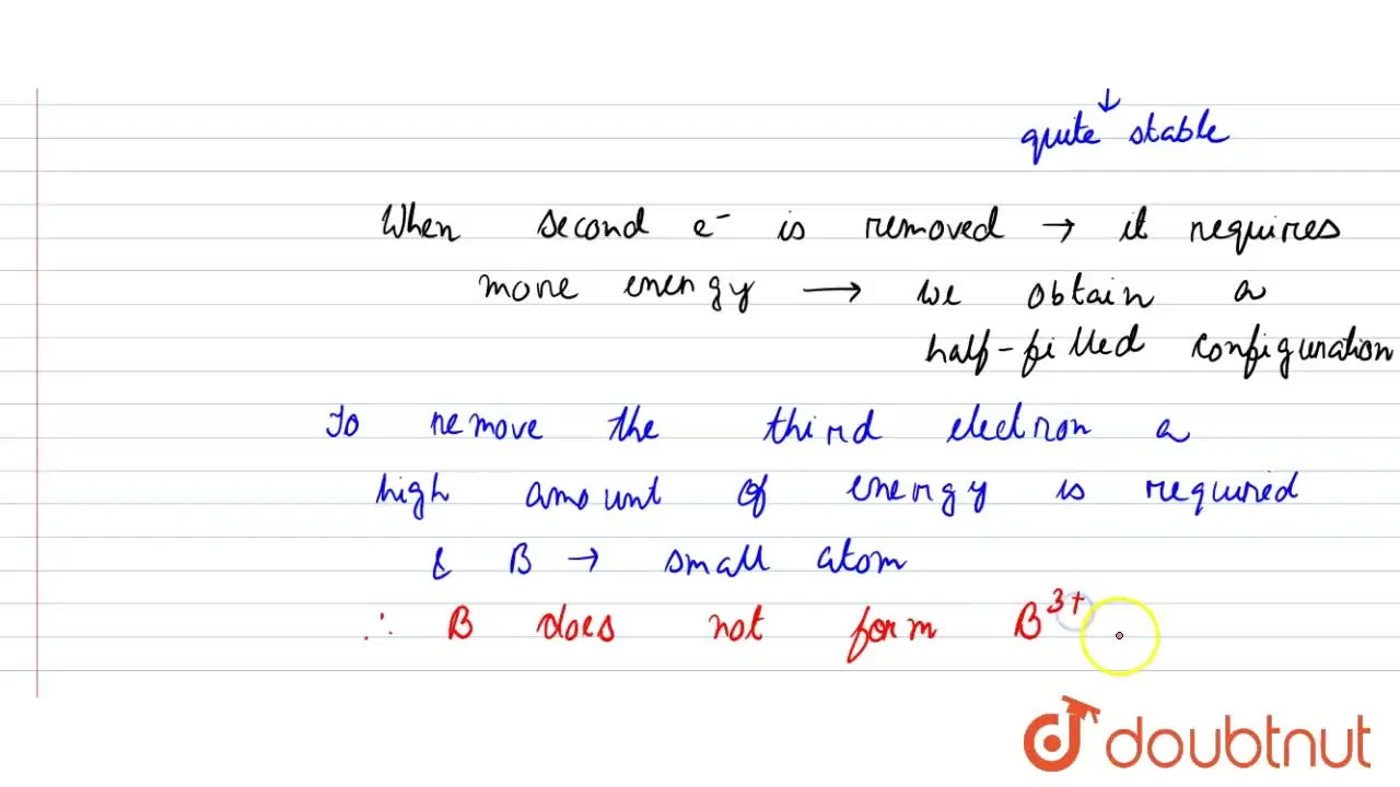 [Assamese] Explain Boron does not form B^(3+) ion.
