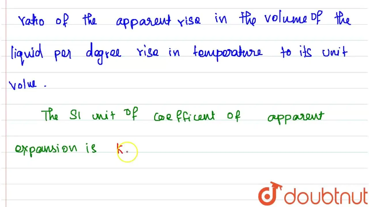 [Tamil] What is coefficient of apparent expansion?
