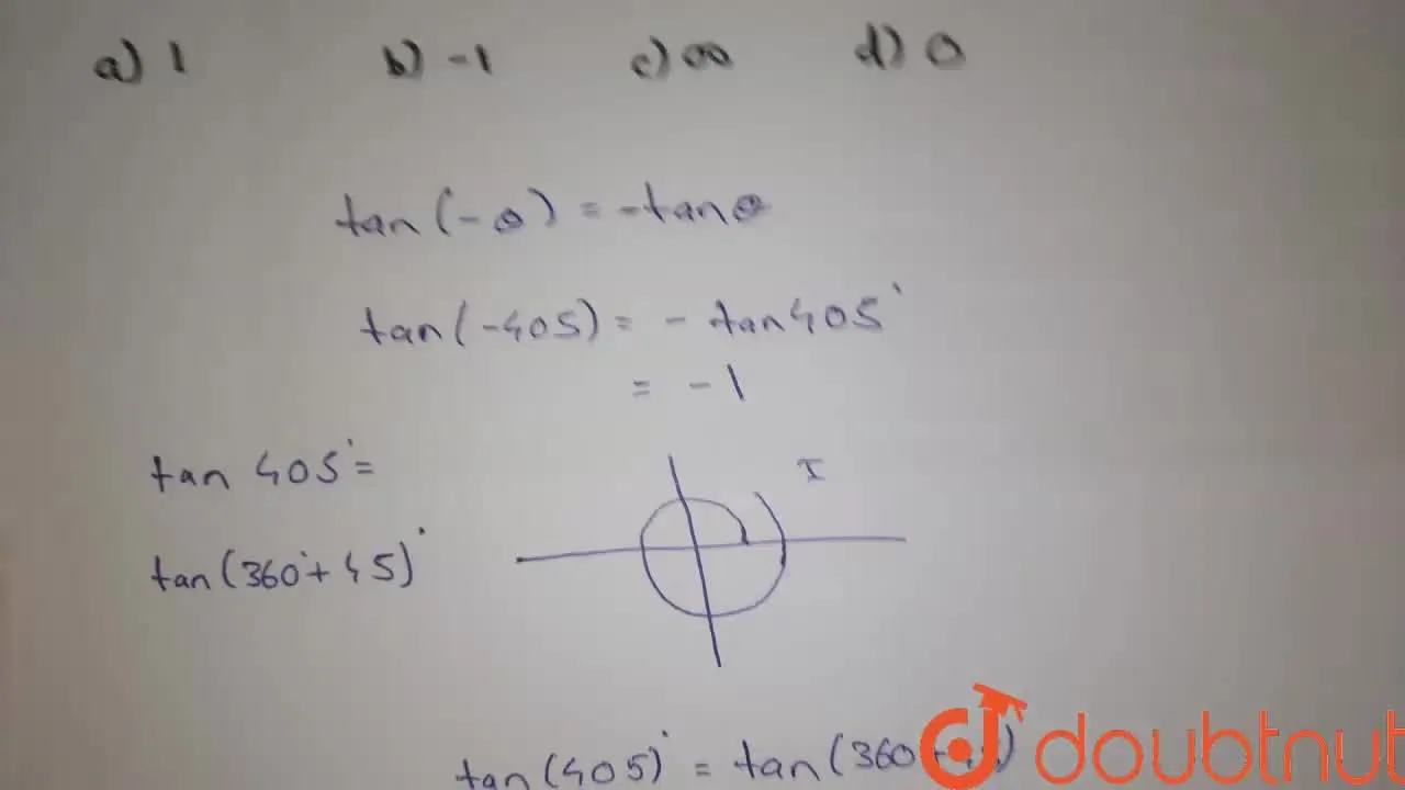 Value Of Tan 405 Value Of Tan 405