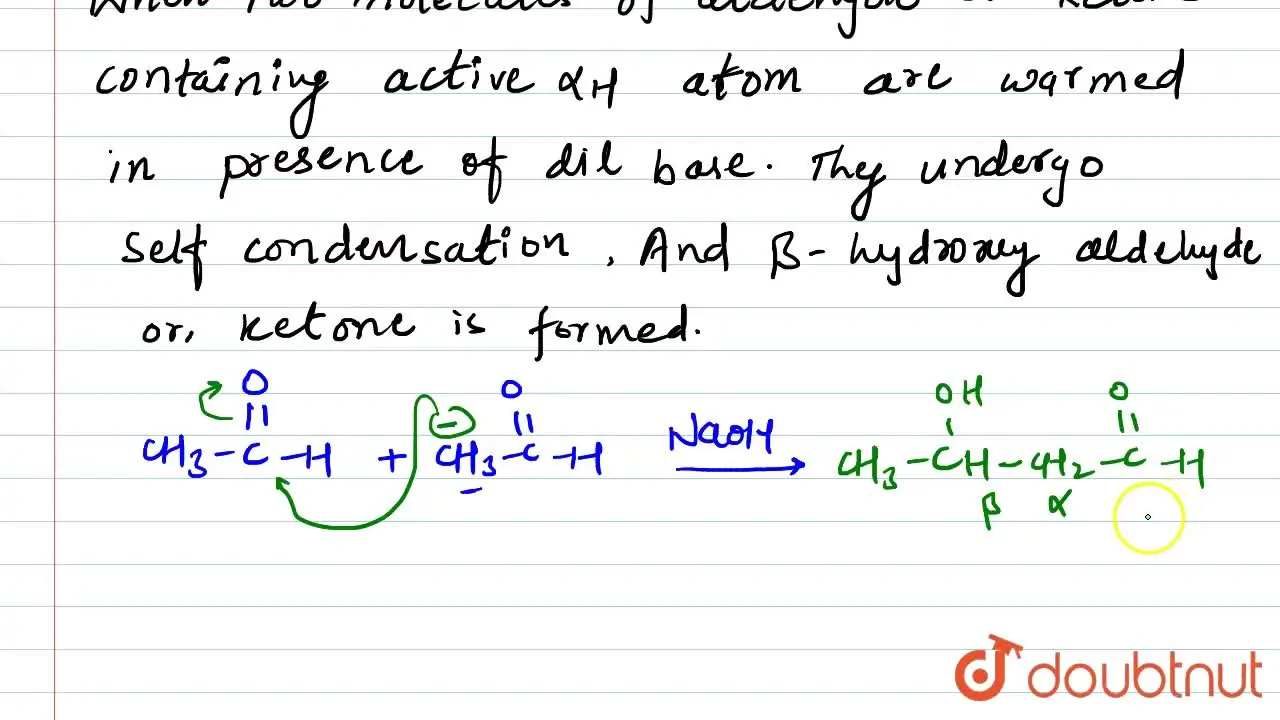 Write short notes on the following Aldol condensation
