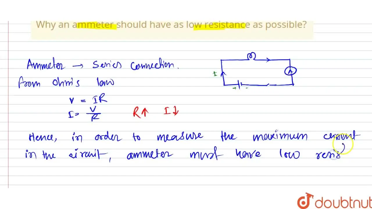 [Assamese] Why an ammeter should have as low resistance as possible?