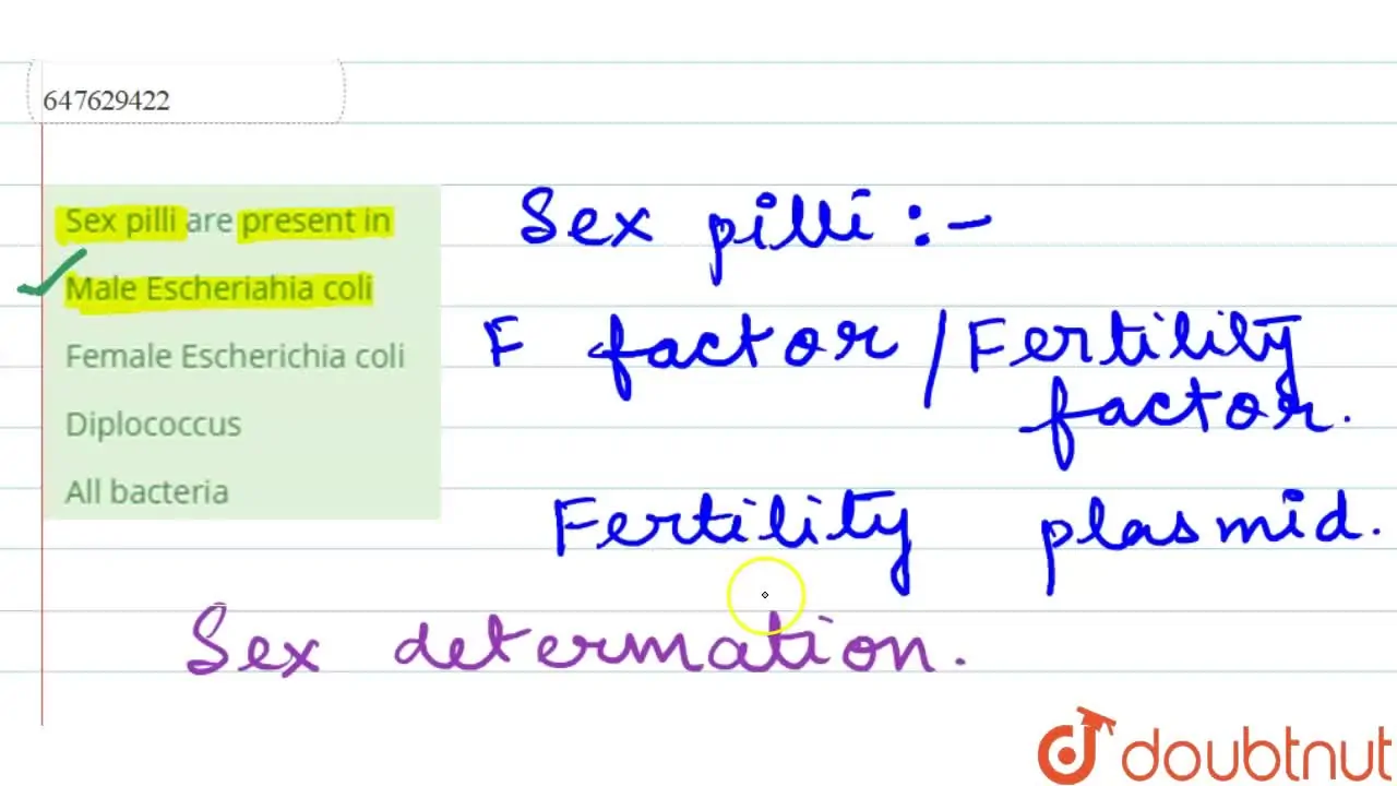 Bengali Solution] Sex pilli are present in